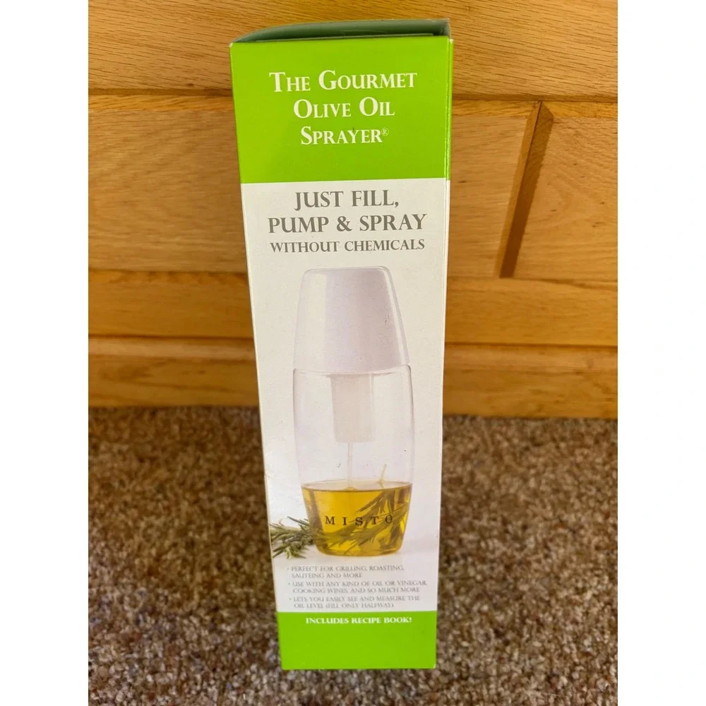 Misto Gourmet Olive Oil Sprayer BPA Free Glass Oil  Clear and Black 5089601